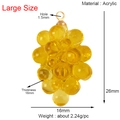 Detailed size specifications for large golden acrylic grape fruit charms with 1.5mm hole - Yellow Grape (Large)