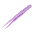 Durable purple nylon precision tweezers for DIY diamond painting and nail art crafts - Straight Tip / Purple