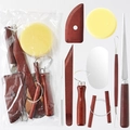 Professional 11-piece clay sculpting tool set with wooden handles and sponges - 9-Piece Rosewood Pottery Tool Set