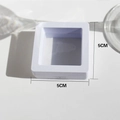 White 5x5cm square PE film floating jewelry display box for rings and earrings - Small 5x5cm / White