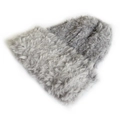 Winter light grey faux fur beanie hat with soft plush texture for women's warmth - Gray