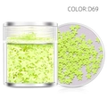 Paillettes en forme d'étoile vert-jaune pâle pour nail art de Noël bocal D69 - D69-Étoile Vert Jaune Clair / Bouteille Simple
