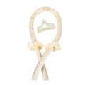 Beige satin heatless hair curler set with foam rod, two scrunchies, and a plastic claw clip - Foam 4-Piece Set / Beige