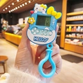 Mini Hello Kitty handheld game console keychain in light blue with retro LCD screen - Blue Cartoon Cat Game Console