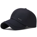Men's navy blue sport baseball cap with micro-grid texture and Vashion metal logo - Adjustable / Checkered Navy Blue (V Logo)