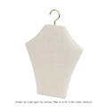Beige cotton fabric jewelry display stand with golden hook for necklaces and pendants - 1 Clothing-shaped Hanger Jewelry Stand