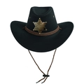 One Size (58cm) Black with Brown Rope