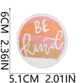 Macro detail of 'BE Kind' embroidered patch showing precise fabric texture and 6cm height - No.8-Be Kind (C18ZM-11-08)