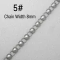 Close-up of 8mm silver stainless steel chain with frosted beads for DIY jewelry making - 5# Bead Chain (8mm Width / Per Meter)