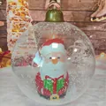 Inflatable Christmas ball with Santa Claus figurine and LED snow effect decoration - Transparent Santa without Light