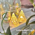 Iceberg crystal night light with warm yellow glow for minimalist bedroom atmosphere - Small / Display Box