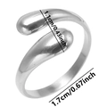Macro shot showing 1.7cm inner diameter and 1.1cm adjustable opening of the silver ring - Steel