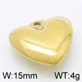 Minimalist 15mm golden heart charm pendant in polished titanium steel weighing 4g - Gold 15mm Heart Pendant (KLJ4953-Z)