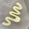 Minimalist cream white wavy shark hair clip with high-gloss S-curve design for women - Wave Cream-10.5cm