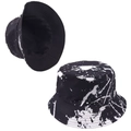 Ink splash print bucket hat featuring black and white graffiti design and flat top style - Adjustable / Ink Splash Print