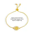 Bracciale regolabile in oro con medaglia di San Benedetto e zirconi lucidi - SL-20-B Medaglia Di San Benedetto