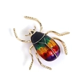 Bunte Marienkäfer-Brosche mit Regenbogen-Emaille und goldenem Legierungsrahmen - Bunter Farbverlauf Emaille Käfer