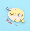 Matching cat pendant set in gold and silver finish with 27mm width size dimension - Round Cat - Silver/Gold