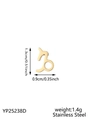Detailed dimension view of Capricorn zodiac stainless steel pendant in gold finish - Capricorn