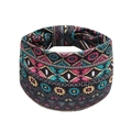 Diadema elástica bohemia con estampados africanos geométricos vibrantes en blanco - Estilo 2