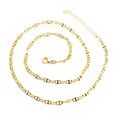 Close-up of golden pig nose link necklace featuring a lobster clasp and extension chain - Thick Pig Nose Chain (Small)