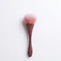 Luxury oversized makeup brush with pink rhinestone handle and soft gradient bristles - Purple Green