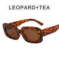 Occhiali da sole retrò quadrati con stampa leopardata e lenti color tè vintage - Leopardo / Marrone