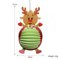 Lanterna natalizia in carta a forma di renna rossa e verde per decorazioni festive - Palla a Nido d'Ape Renna