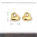 Polished golden heart-shaped stainless steel pendant with 12mm size parameters - Gold Stainless Steel Mini Heart Component