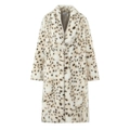 Langer Kunstpelzmantel mit Leopardenmuster und Reverskragen im Vintage-Stil - S / Leopardenmuster