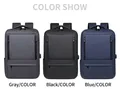 Men's laptop backpack with USB port in grey, black, and navy blue color options - 5610 Black