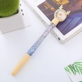 Creative liquid sand gel pen with blue sequins, deer antler cap and daisy motif - Deer Antler Yellow