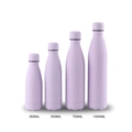 Lilac matte stainless steel flask set in 350ml 500ml 750ml and 1000ml sizes - Full Spray Lavender
