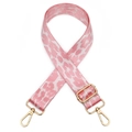 Adjustable leopard print bag strap with pink animal pattern and gold metal hooks - Gold Clasp / Pink Leopard
