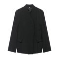 Blazer nero slim fit da donna con revers classici e chiusura a bottoni a scomparsa - S / Nero