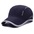 Dark blue quick-dry sports baseball cap with white TDIZ SPORT text and side ventilation - Navy Blue