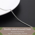 Chaîne gourmette en acier inoxydable argenté de 2,2 mm pour création de bijoux DIY - Chaîne Gourmette Meulée Deux Côtés / 1 Mètre/Paquet (2.2mm)