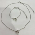 Set di gioielli in argento con ciondolo a cuore e lettera B, collana e bracciale donna - Stile Lettera B (B11728)