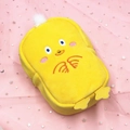 Astuccio a forma di papera di peluche gialla e borsa per cosmetici con ricamo morbido - Giallo