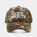 Street style camo baseball cap with white 3D God's Favorite embroidery for outdoor wear - Forest Camouflage (3#)