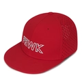 Red FEWK snapback hip-hop hat with white embroidery and laser-cut ventilation holes - Red