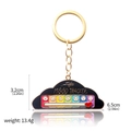 Cloud mood tracker keychain in black enamel with sliding heart on colorful progress bar - Black Cloud Mood Tracker Keychain
