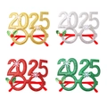 Set of four 2025 glitter party glasses in gold, silver, red, and green festive colors - 2025 Number Glitter Glasses (4 Colors)