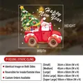 Adesivi statici natalizi con guida alle taglie da 30x30cm a 100x100cm per decorazioni vetri - Piccolo (30x30cm) / Babbo Natale alla guida di un camion(P-SD356)