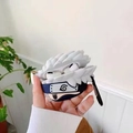 Silicone case for AirPods Pro 2 featuring Kakashi Hatake anime figure with metal carabiner - Kakashi + Carabiner / AirPods 1/2 Gen
