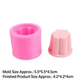 Stampo in silicone rosa per candele e saponi pudding, misura 5,5x4,5 cm - 17-901 Grande / Rosa
