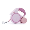 Guinzaglio retrattile rosa per cani con luce LED e dispenser di sacchetti per deiezioni - 5 Metri / rosa acceso