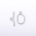 Silver stainless steel OT toggle clasp set for DIY jewelry making with T-bar and ring - DY713-Irregular Round / Silver