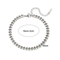 Silver Cuban link bracelet in stainless steel with 16cm plus 5cm extension chain - 6mm / Steel