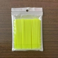 Confezione da 100 micro pennelli gialli per extension ciglia e trucco professionale - Giallo Neon